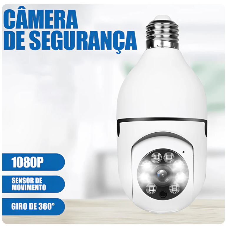 Câmera Wi-fi Inteligente 360° Com Visão Noturna HD